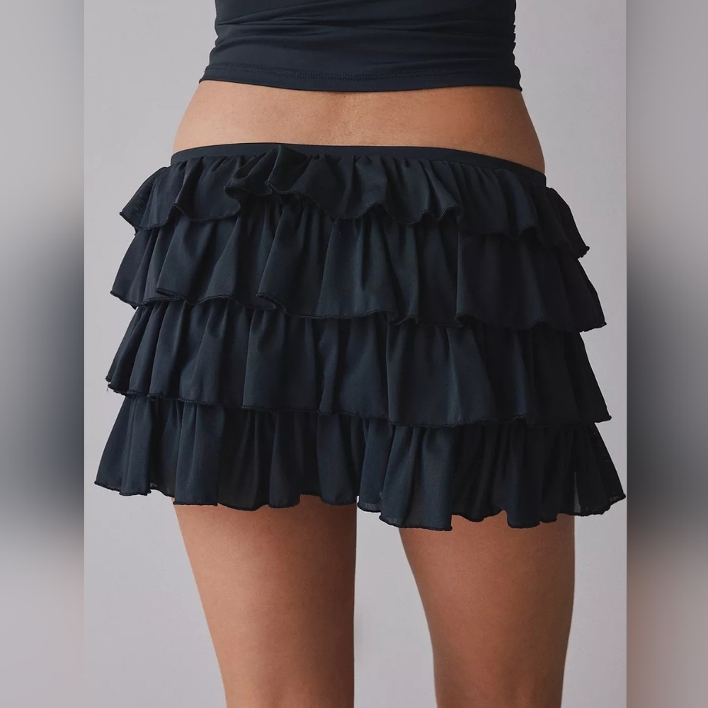 Urban Outfitters Out From Under Cammy Ruffle Trim Micro Skort New - Picture 2 of 9